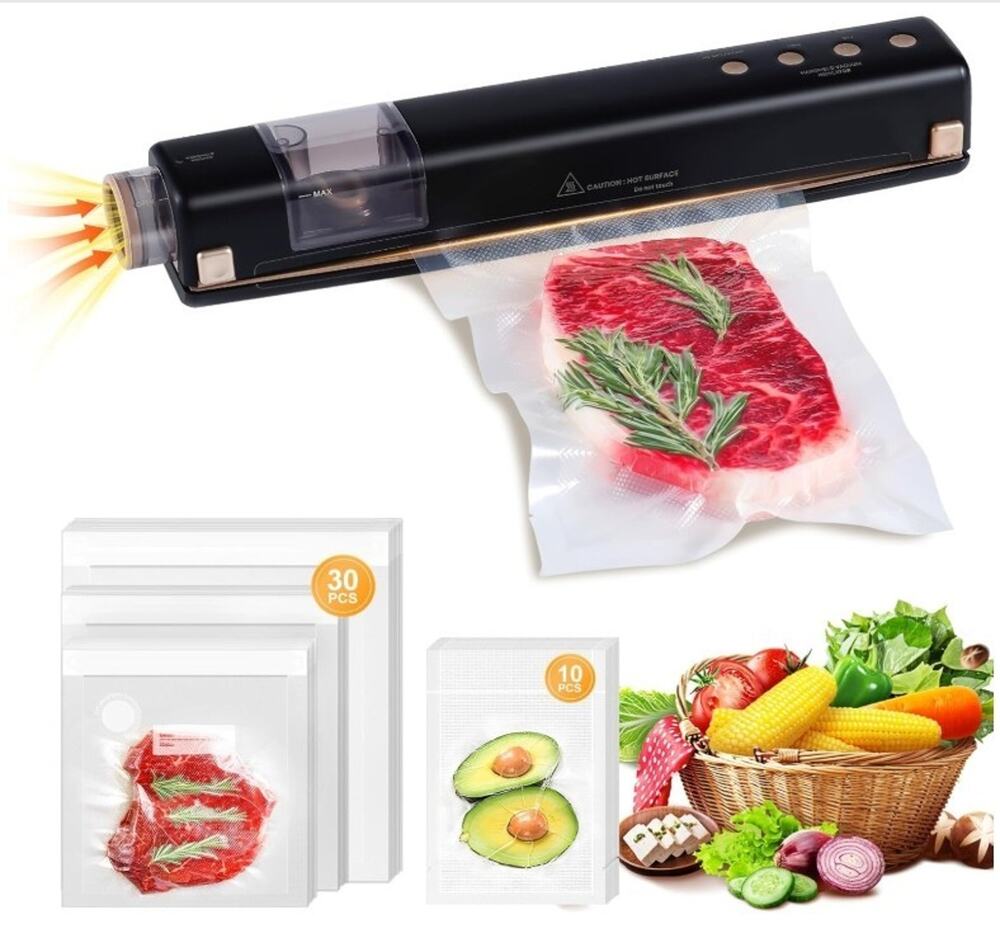 Vacuum Sealer with 40 Bags, 2 IN 1 Full Automatic Handheld and Countertop Sealer